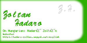 zoltan hadaro business card